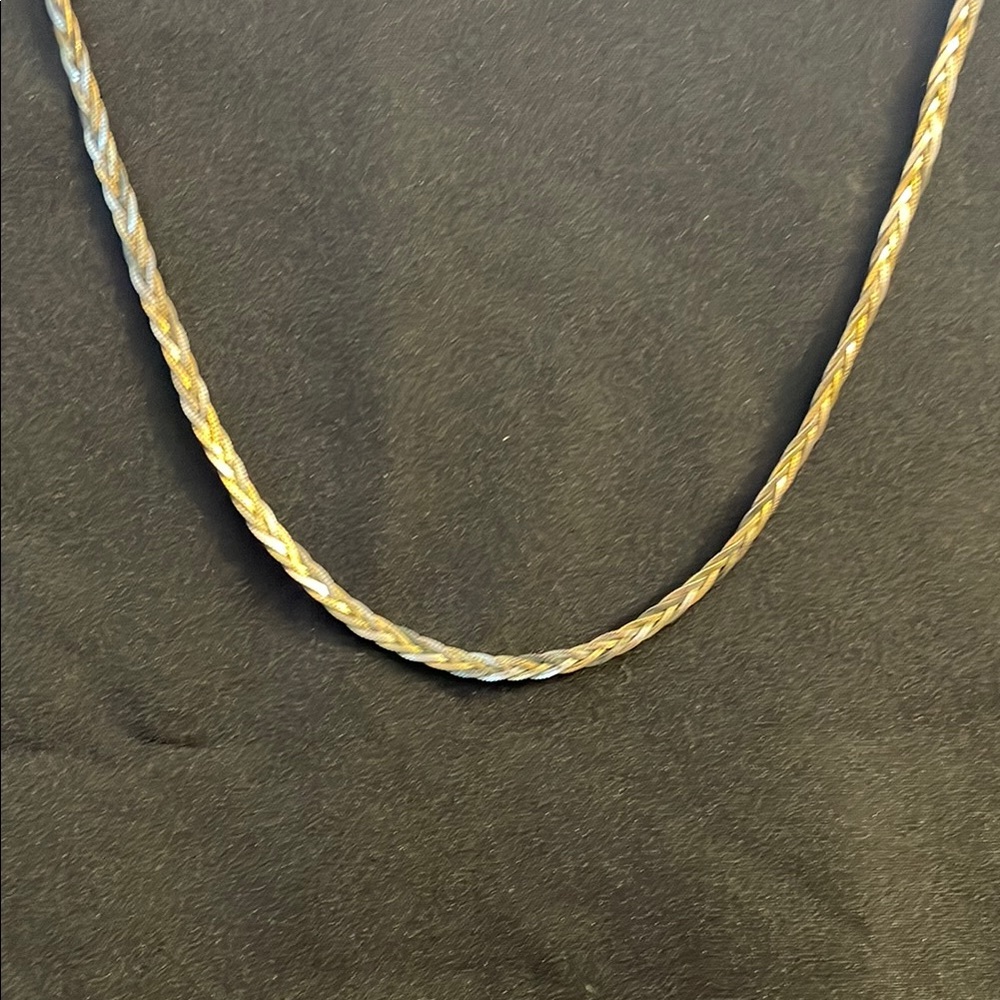 Elegant Merlite Gold and Silver Braided Necklace